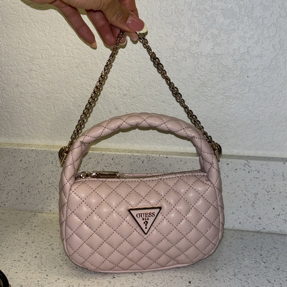 Guess Rianee Quilt Mini Hobo Bag. Blush Pink. 7in L × 4.5in H x 2.5in W. NWOT - Picture 3 of 13